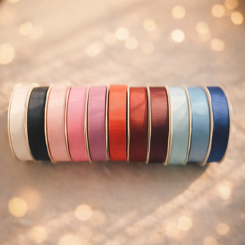 32mm Premium grosgrain ribbon Grey, Pink, Red, Blue series
