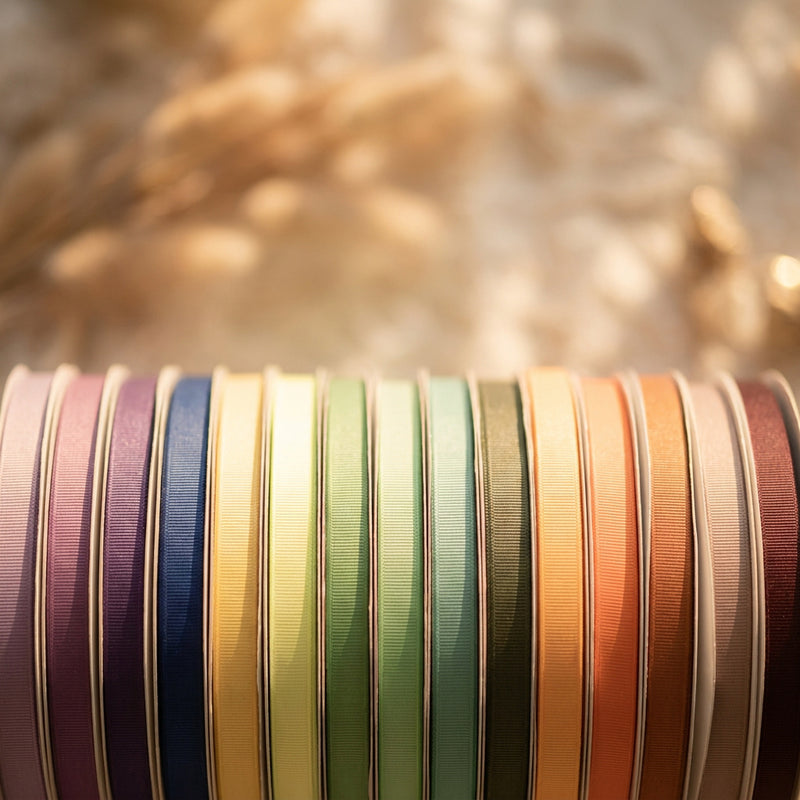 13mm Premium grosgrain ribbon Purple, Green, Yellow, Orange, Brown series