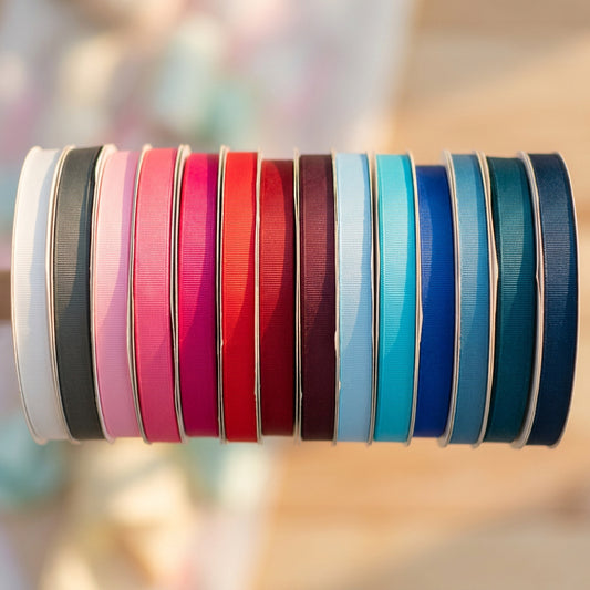 19mm Premium grosgrain ribbon Grey, Pink, Red, Blue series