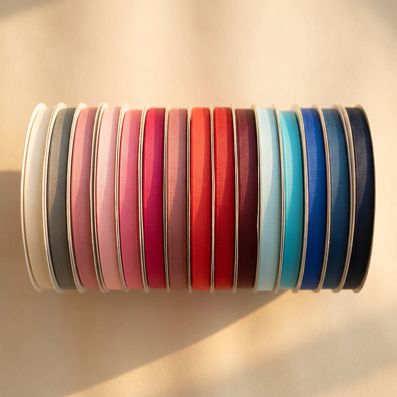13mm Premium grosgrain ribbon Grey, Pink, Red, Blue series