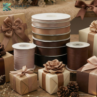 PREMIUM DOUBLE FACE SATIN RIBBON BROWN SERIES