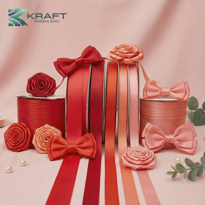 PREMIUM DOUBLE FACE SATIN RIBBON RED SERIES