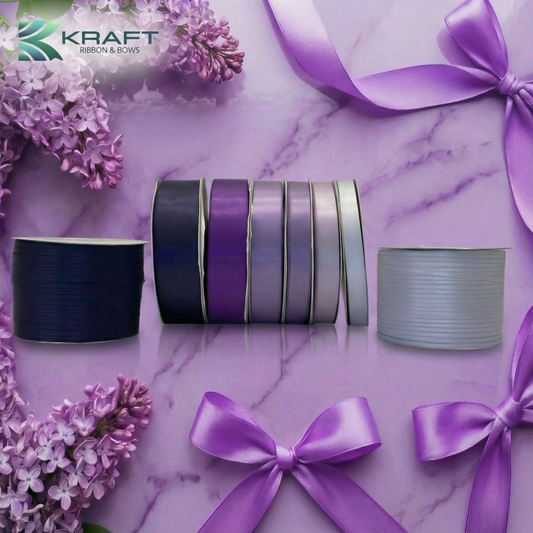 PREMIUM DOUBLE FACE SATIN RIBBON PURPLE SERIES
