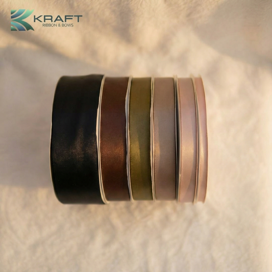 PREMIUM DOUBLE FACE SATIN RIBBON BROWN SERIES