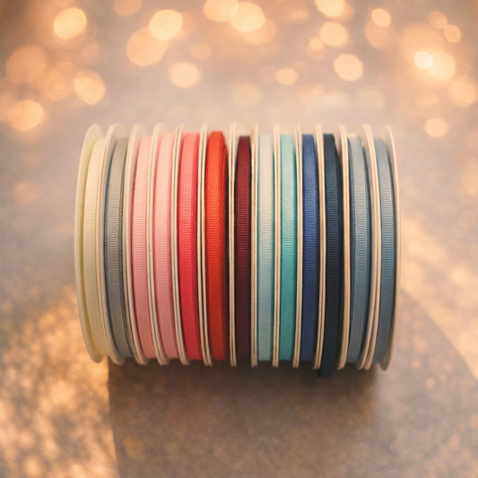 3mm Premium grosgrain ribbon Grey, Pink, Red, Blue series