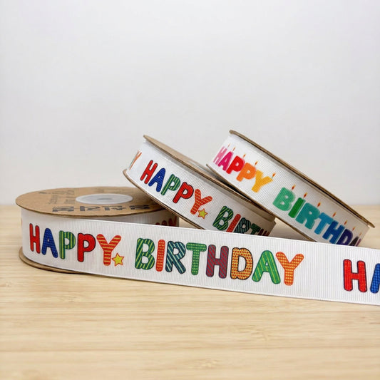 Happy Birthday Printed Ribbon