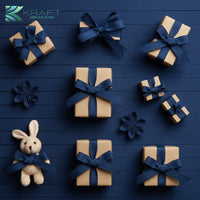 Premium grosgrain ribbon dark blue series