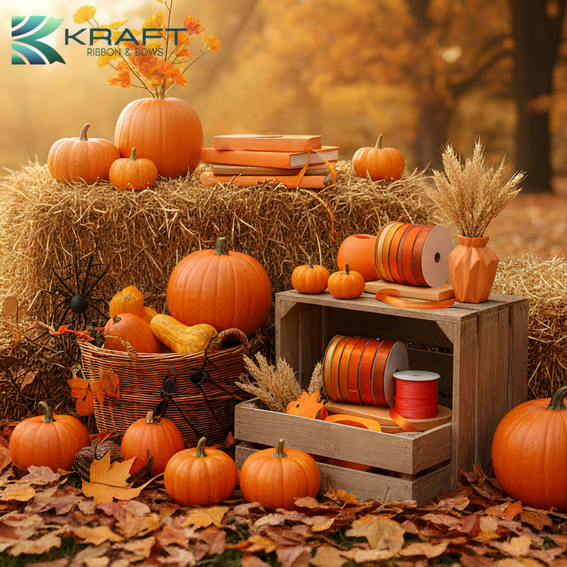 PREMIUM DOUBLE FACE SATIN RIBBON ORANGE SERIES