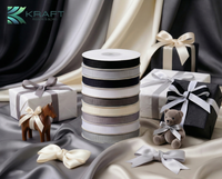Premium grosgrain ribbon white, grey and black series