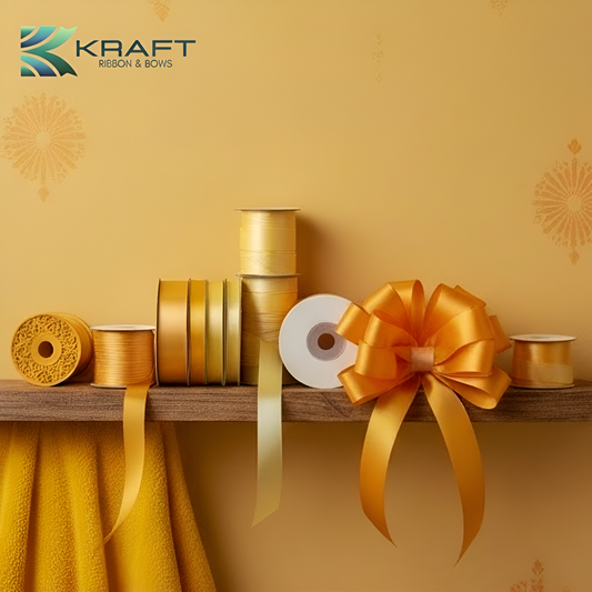 PREMIUM DOUBLE FACE SATIN RIBBON YELLOW SERIES